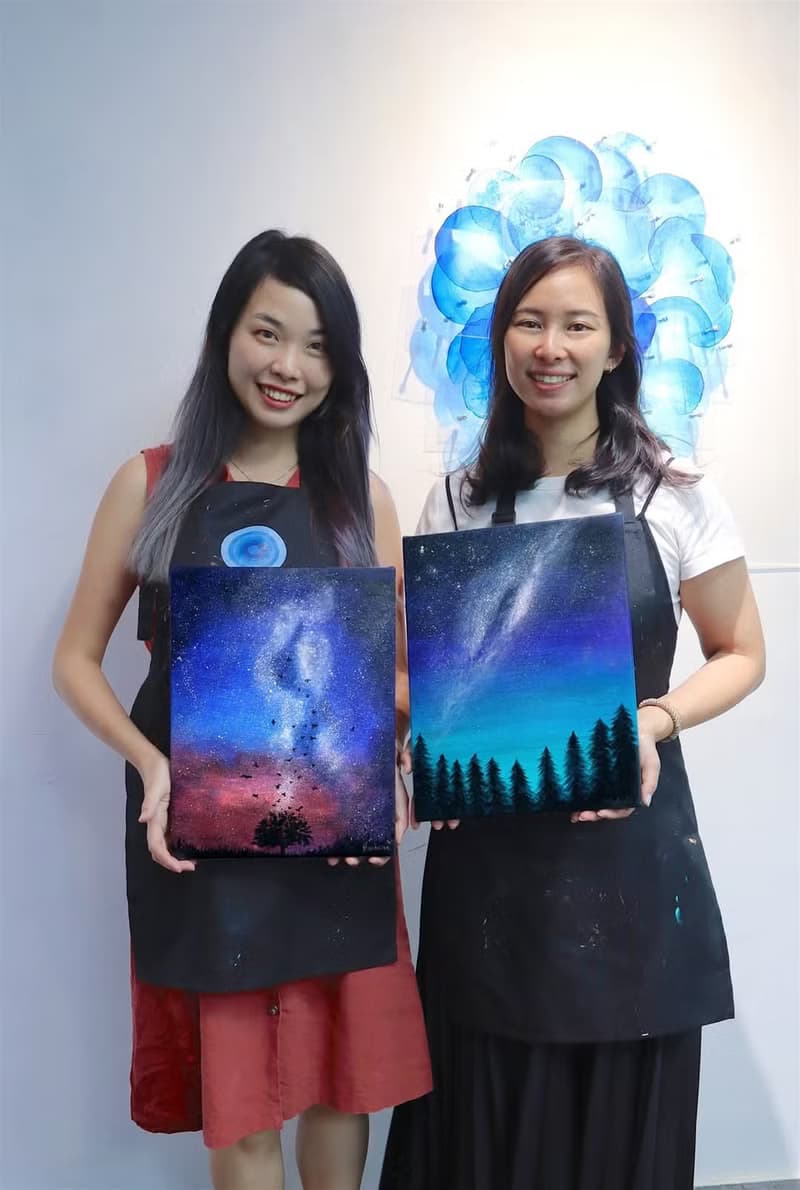 【體驗】幻耀食環銀箔銀河 原畫 療癒 風景 掛畫 擺飾裝飾 禮物 體驗 畫畫