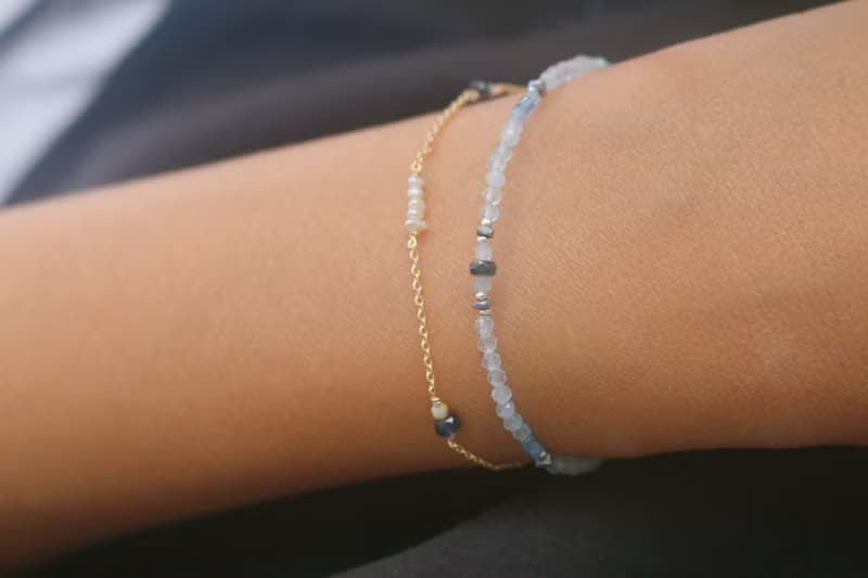手鍊 藍寶石 海藍寶 天然石 - 放鬆 -