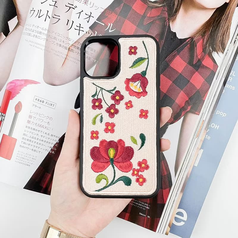 【瑪捷玫瑰】英式玫瑰粉/刺繡手機殼 iPhone