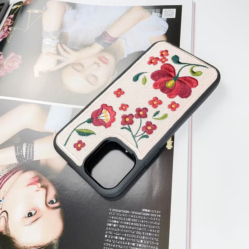 【瑪捷玫瑰】英式玫瑰粉/刺繡手機殼 iPhone