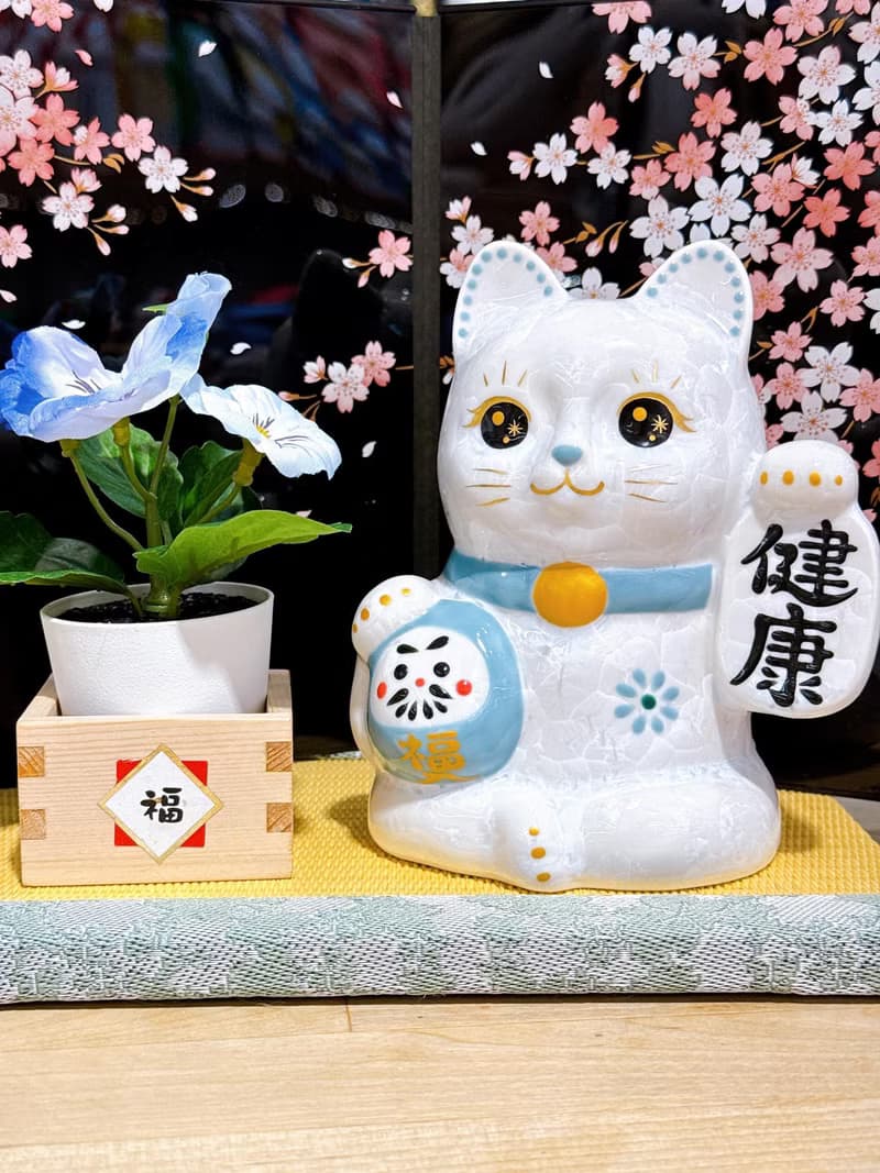 【健康招福】日本清水燒招財貓 | 達摩花結晶 - 藤健康