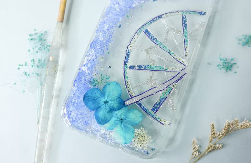押花摩天輪閨蜜/情侶手機殼 | 藍色