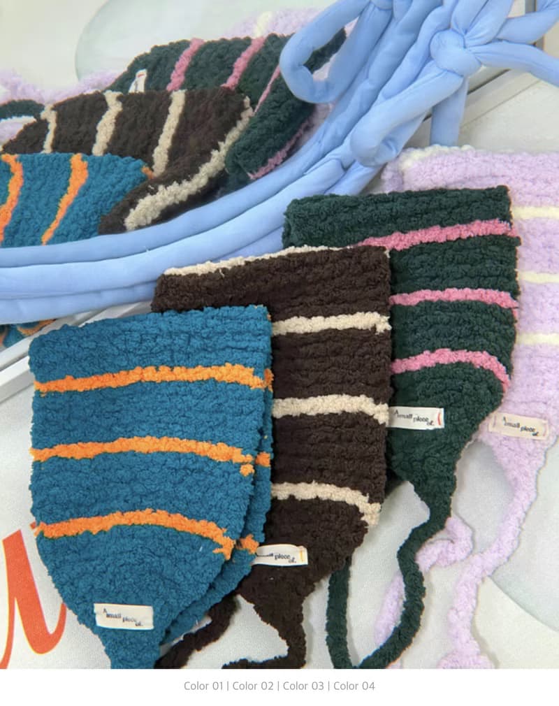 【Fluffy Muffler】 Handmade Knit Hoodory by ASPO || Earmuffs Fluffy scarf