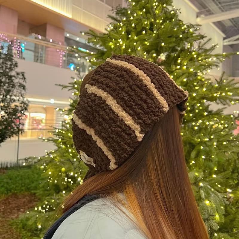 【Fluffy Muffler】 Handmade Knit Hoodory by ASPO || Earmuffs Fluffy scarf