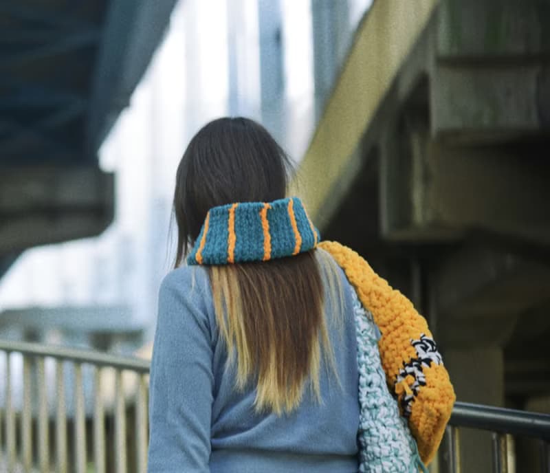 【Fluffy Muffler】 Handmade Knit Hoodory by ASPO || Earmuffs Fluffy scarf