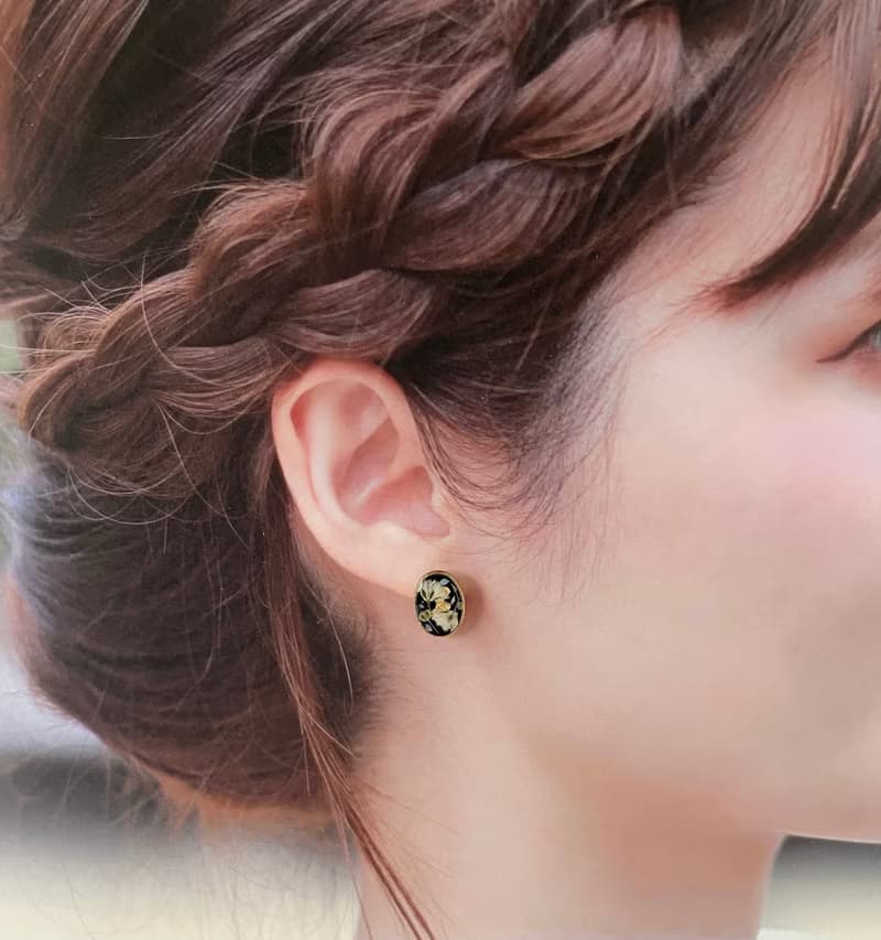 真花滿天星耳飾