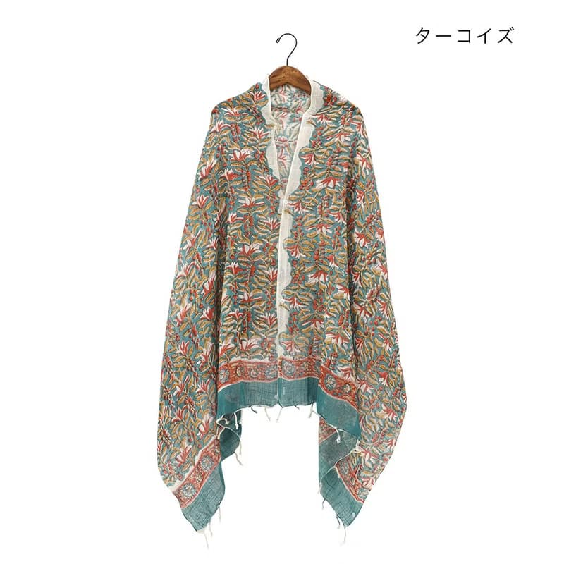 【預訂】印度製 3WAY穿著碎花圍巾