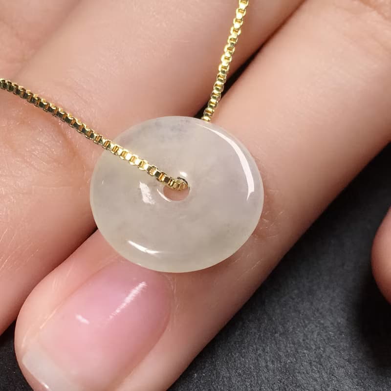 【願‧平安】冰種翡翠平安扣項鍊 | 天然緬甸玉A貨翡翠 | 送禮
