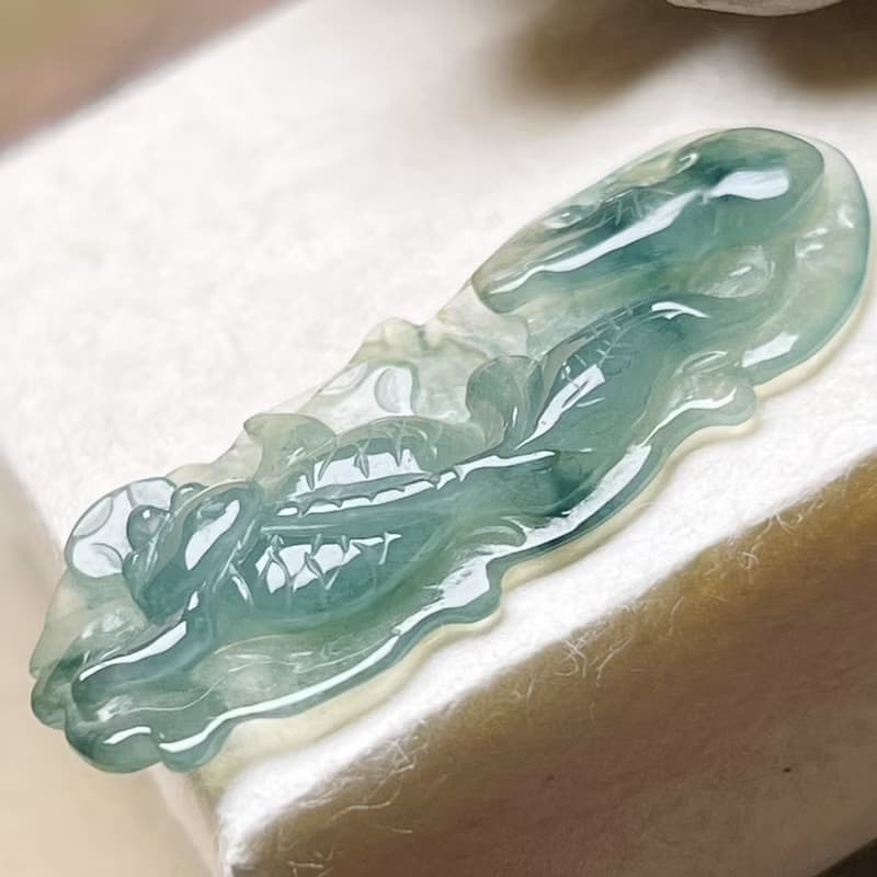 【願‧事事如意】冰種飄花翡翠如意金魚 | 天然緬甸玉A貨翡翠 |