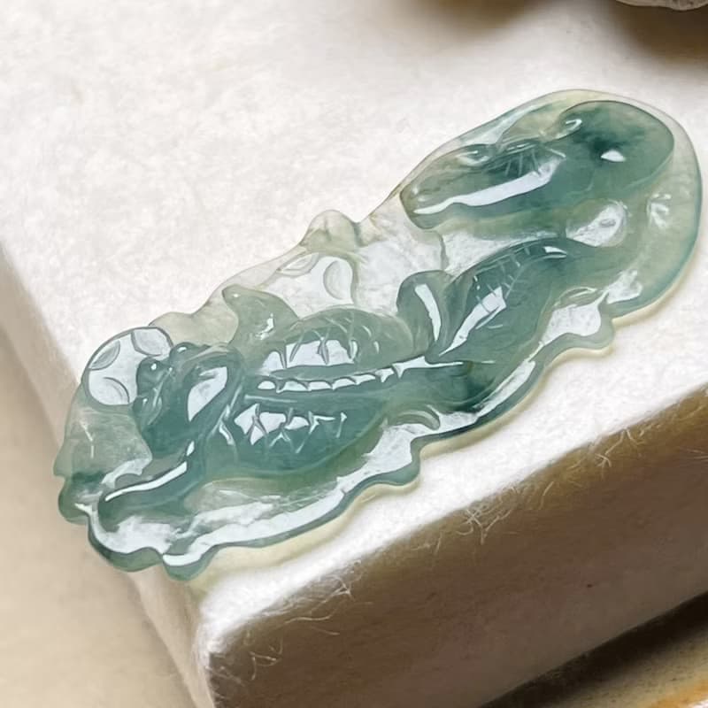 【願‧事事如意】冰種飄花翡翠如意金魚 | 天然緬甸玉A貨翡翠 |