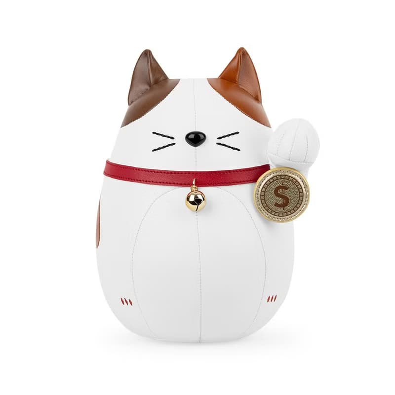 【書擋】招財貓 Lucky Cat Fu (富貓) 皮革擺飾 | 開運 開業