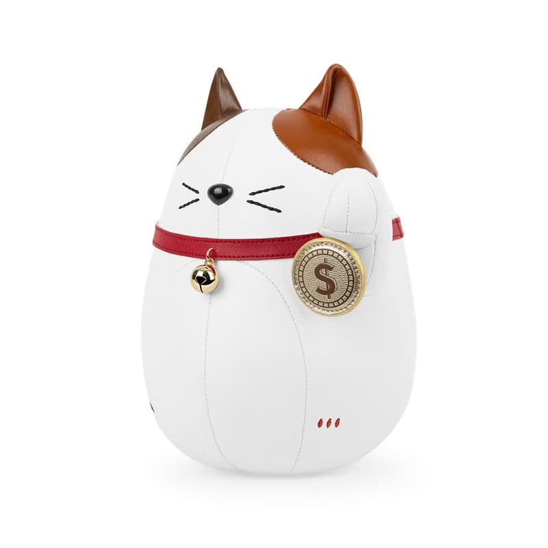 【書擋】招財貓 Lucky Cat Fu (富貓) 皮革擺飾 | 開運 開業