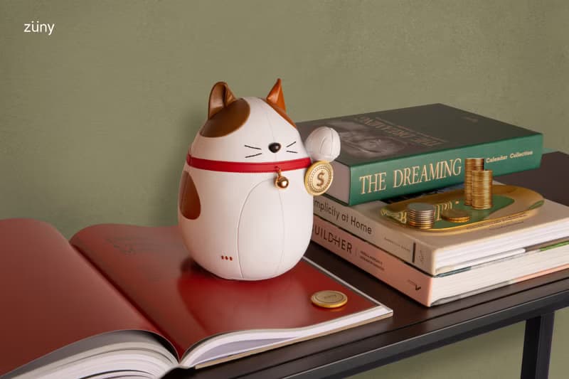 【書擋】招財貓 Lucky Cat Fu (富貓) 皮革擺飾 | 開運 開業