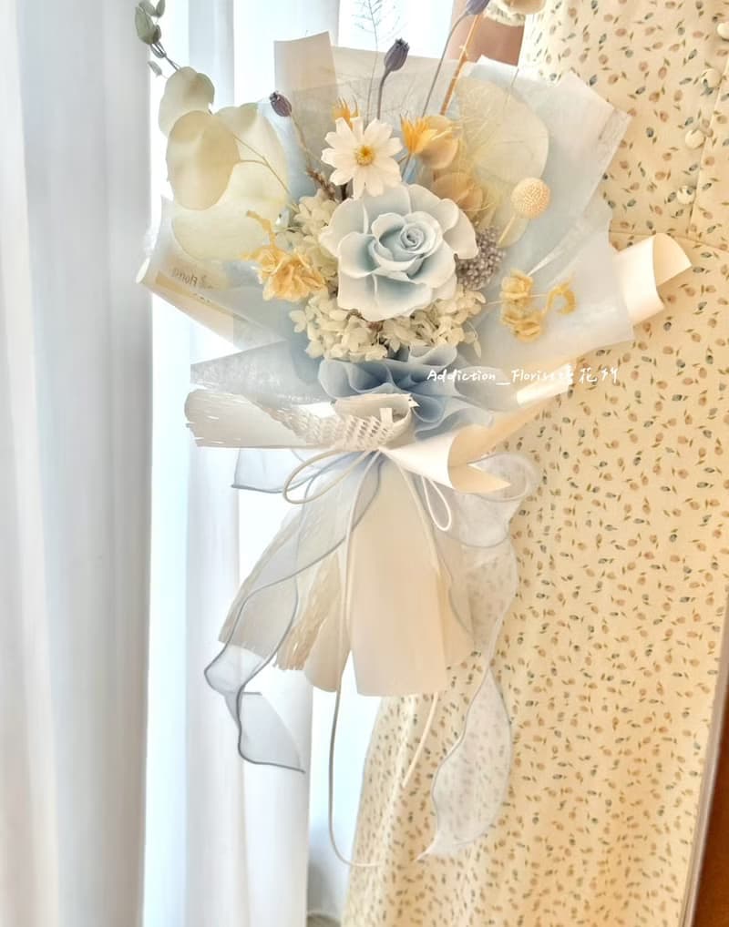 嗜花所 - 蘇打氣泡 畢業花束 永生花束 情人節花束 花禮