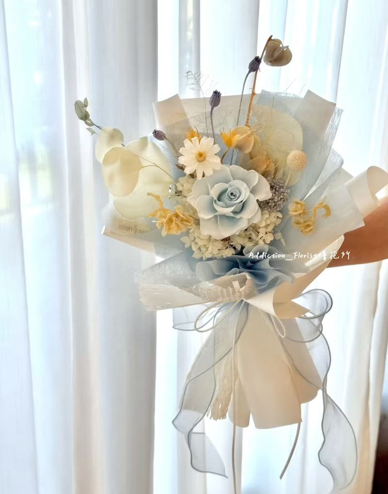 嗜花所 - 蘇打氣泡 畢業花束 永生花束 情人節花束 花禮