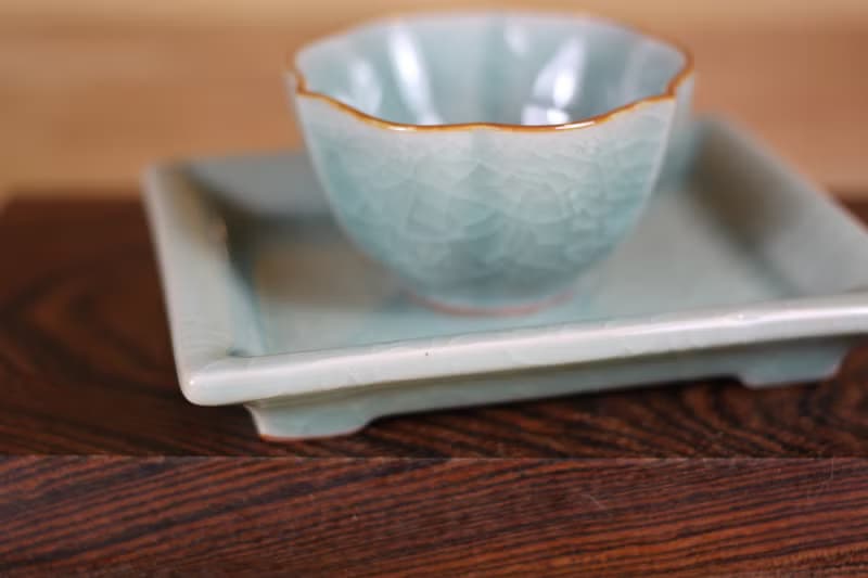 【送禮好物】哥窯冰裂 古風杯托 茶杯盤 鶯歌名家葉敏祥作品
