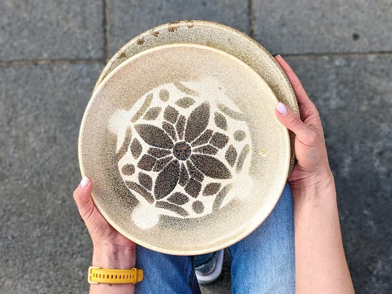 Handmade Ceramic Plates: Set of 2 Plate with Ukrainian Folk Art