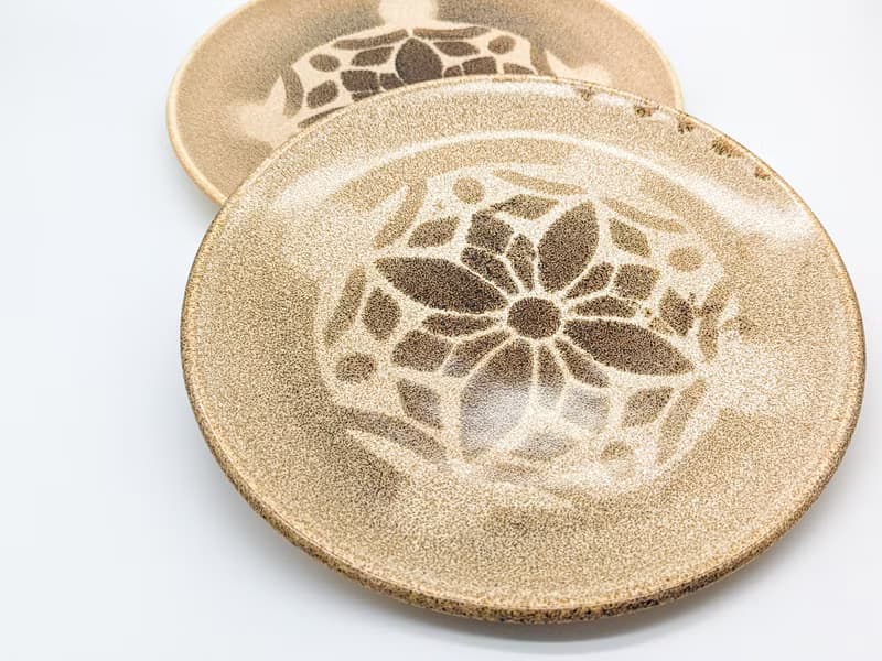 Handmade Ceramic Plates: Set of 2 Plate with Ukrainian Folk Art