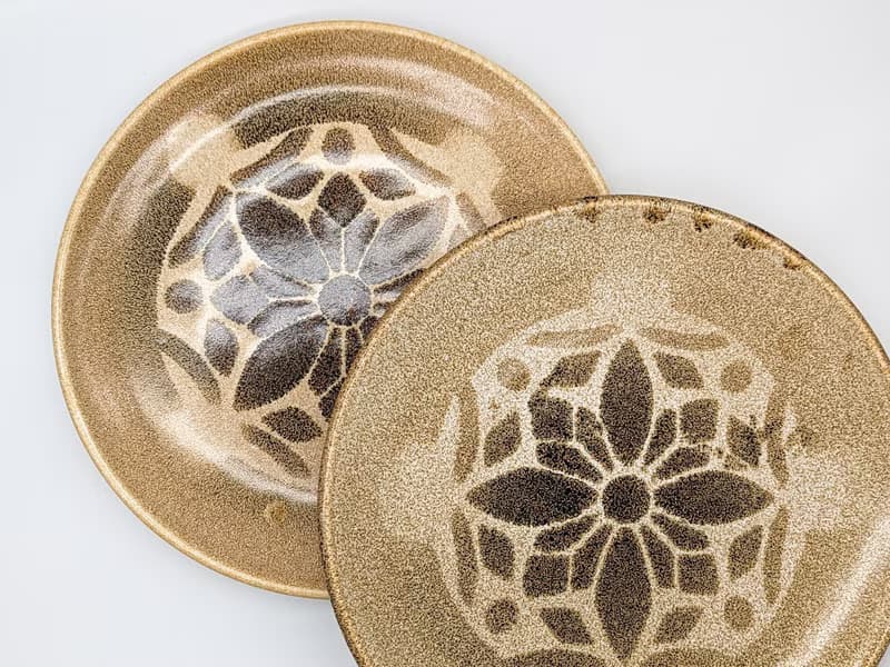 Handmade Ceramic Plates: Set of 2 Plate with Ukrainian Folk Art