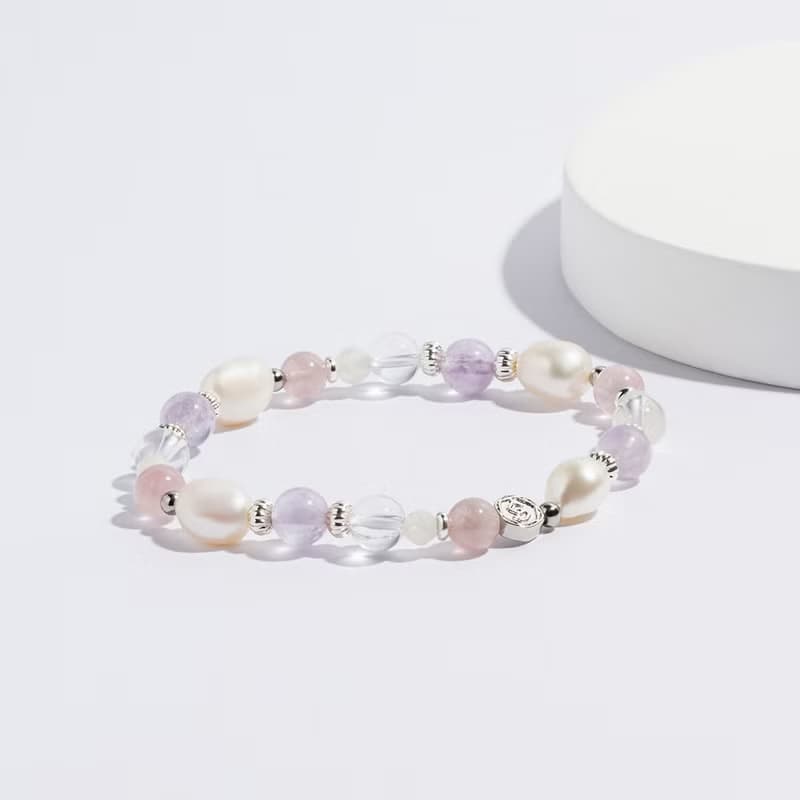 (招貴人) 拾光 | 薰衣草紫水晶 粉水晶 月光石 白水晶 | 水晶手鍊
