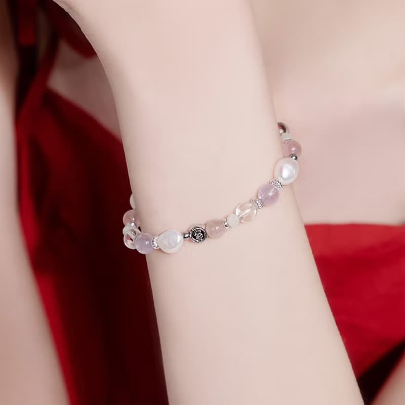 (招貴人) 拾光 | 薰衣草紫水晶 粉水晶 月光石 白水晶 | 水晶手鍊