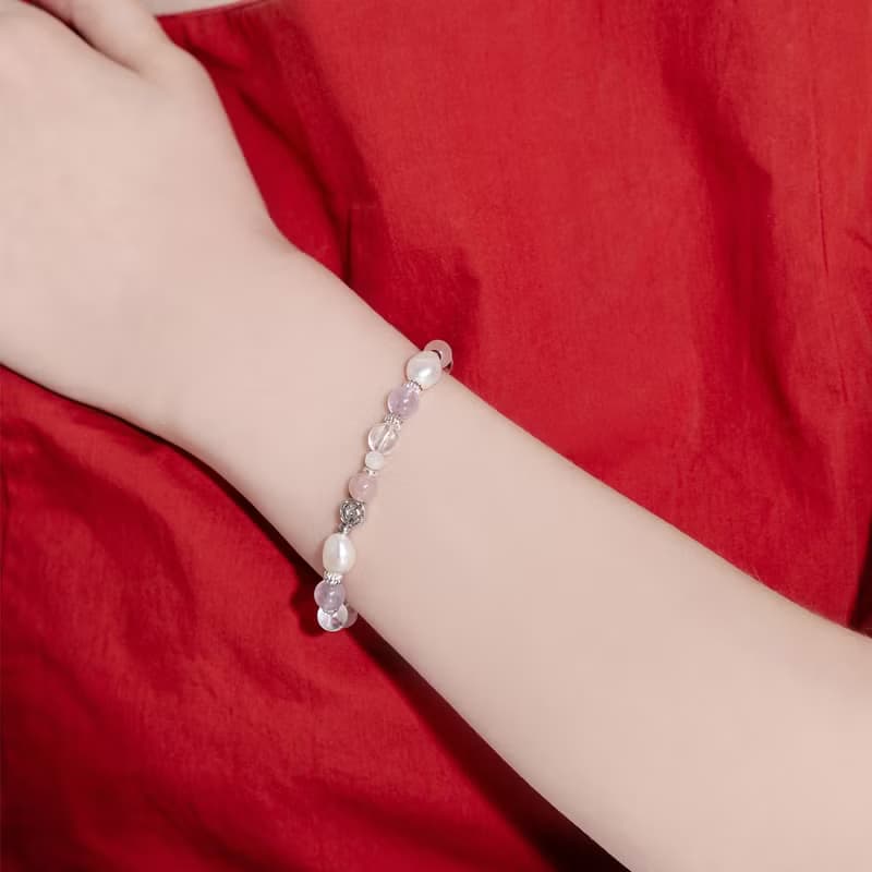 (招貴人) 拾光 | 薰衣草紫水晶 粉水晶 月光石 白水晶 | 水晶手鍊