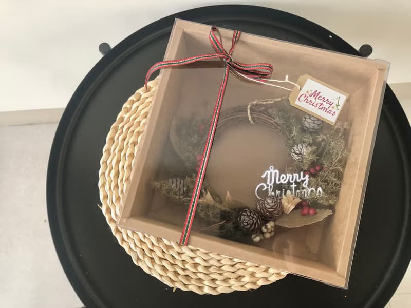 【竒植花物】 現貨-聖誕乾燥花圈 松果花圈 開幕喬遷 生日 情人