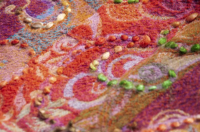 喀什米爾Cashmere/水煮羊毛披肩/針織圍巾/刺繡圍巾/羊絨披巾-花