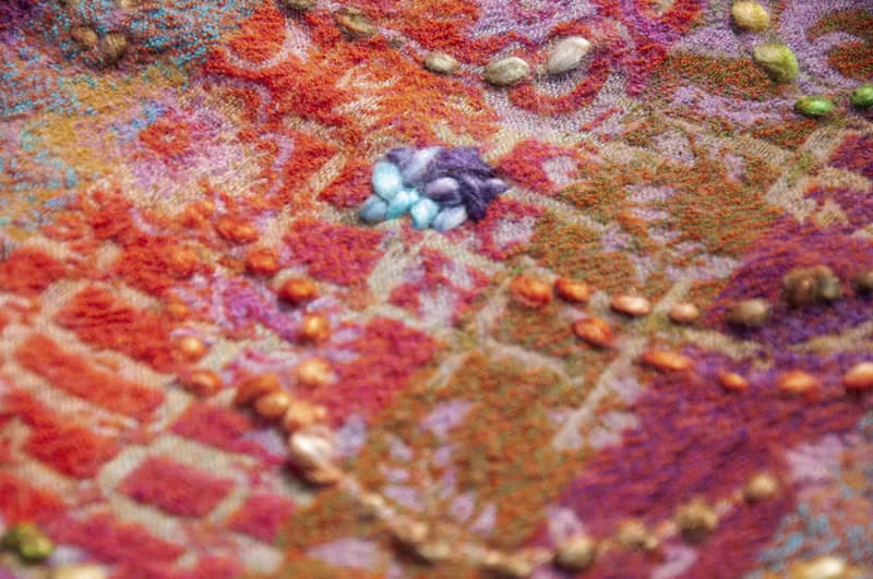 喀什米爾Cashmere/水煮羊毛披肩/針織圍巾/刺繡圍巾/羊絨披巾-花