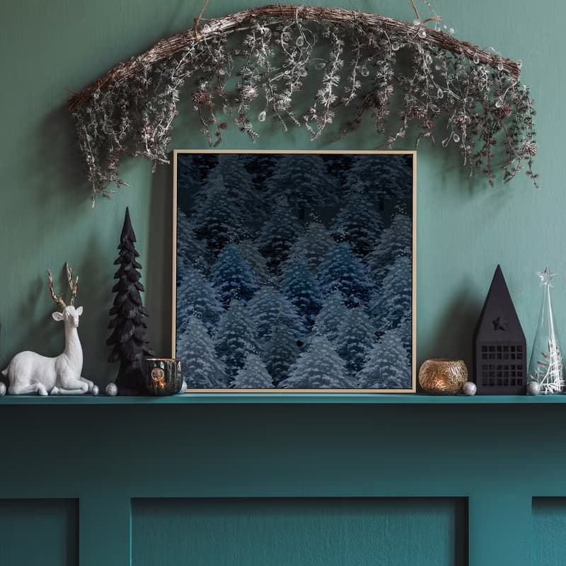 雲杉林I - 冬天杉林自然掛畫/北歐森林居家裝飾畫/攝影擺設/送禮