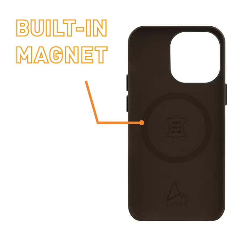 ARMOR iPhone 15/14 系列全真皮 MagSafe 電話保護殼_波本啡