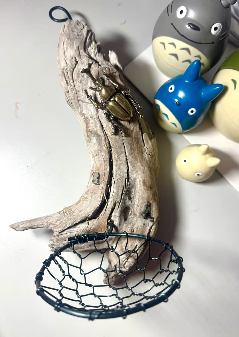 空氣鳳梨  甲蟲金屬裝飾支架  療癒小物   含植物