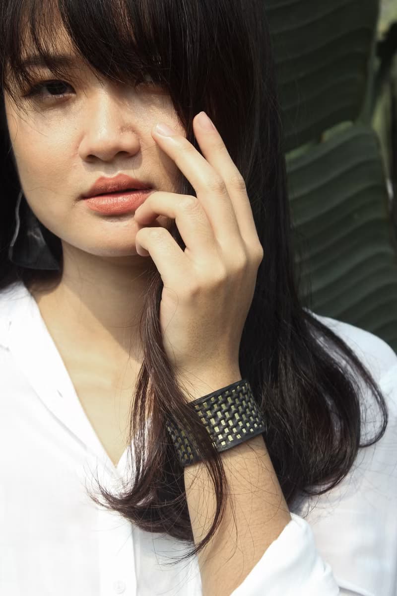 Pagoda Cuff  Bracelet (unique, handmade, leather bracelet , 2024)