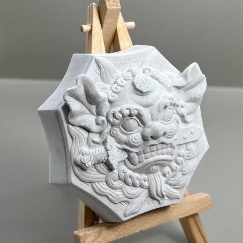 清水模軟裝設計 八卦獅(獅咬劍) 香氛擺件 水泥軟裝 附木架