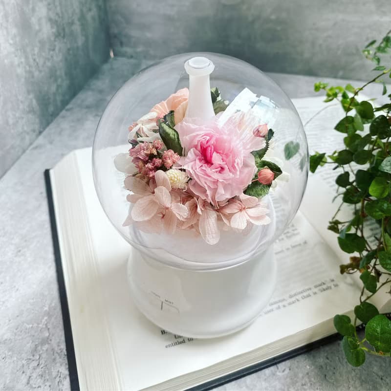 【康乃馨永生花夜燈水氧機禮盒】附禮盒|母親節禮物|共三色