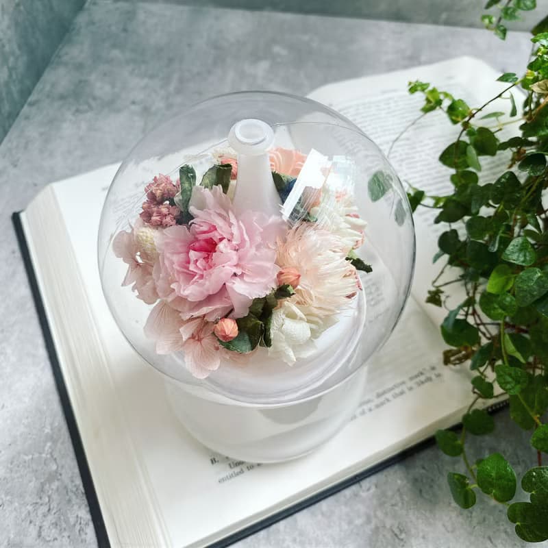 【康乃馨永生花夜燈水氧機禮盒】附禮盒|母親節禮物|共三色