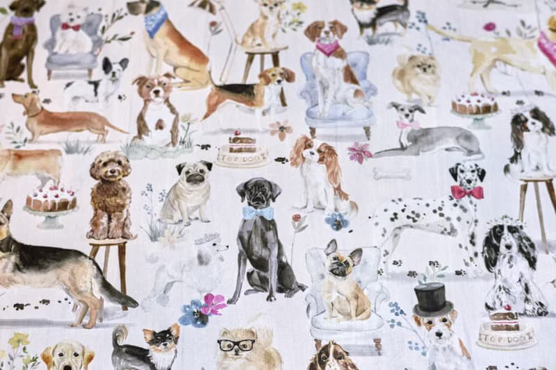 狗狗來襲 - 手工絲巾/圍巾 (奶油色)