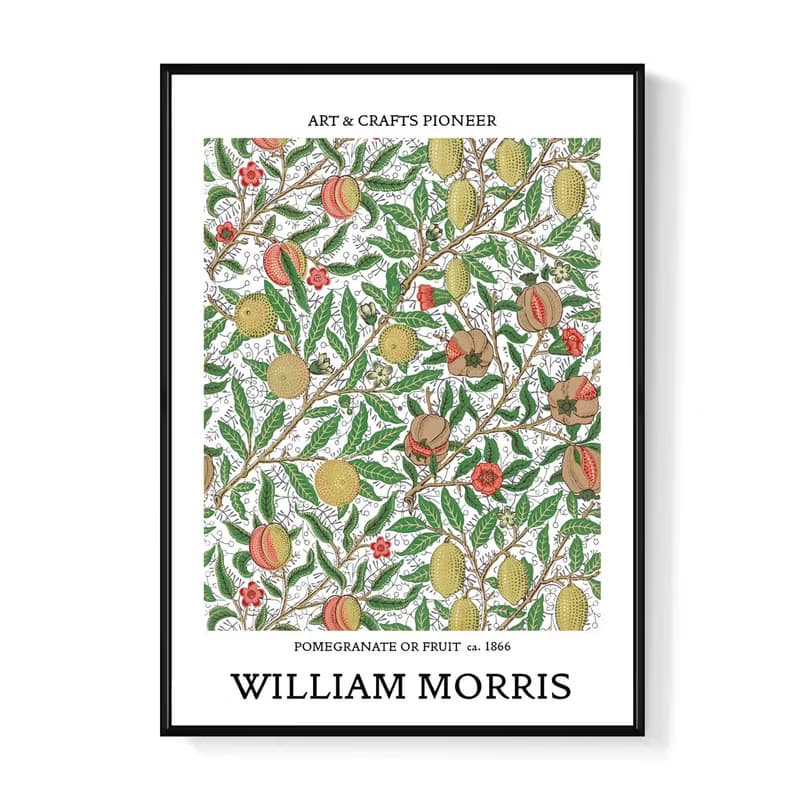 William Morris 石榴與水果 - 復古水果植物掛畫/裝飾畫/開店送禮