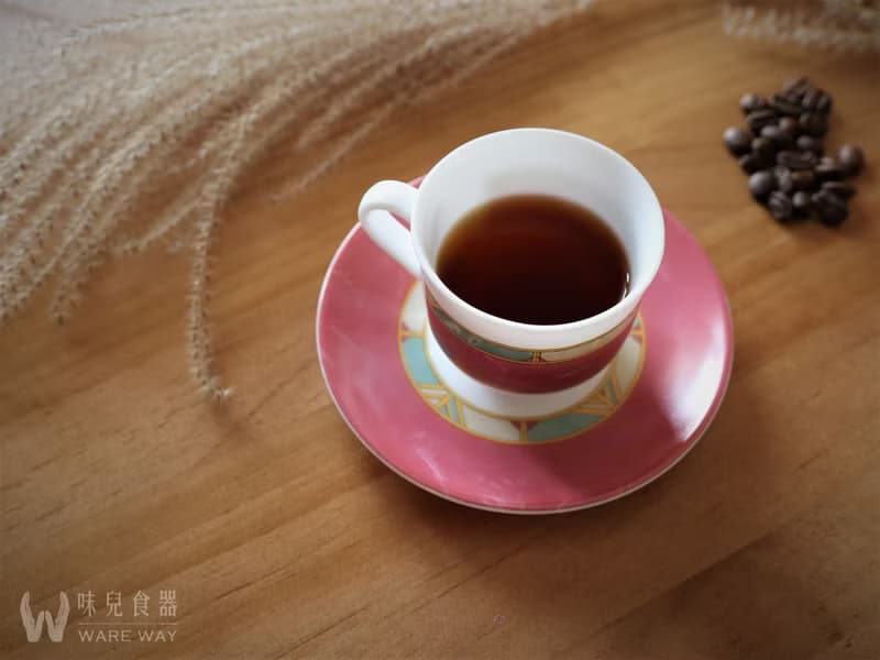 早期濃縮咖啡杯盤組－粉紅色天棚  (餐具/舊貨/老物/玻璃/幾何)