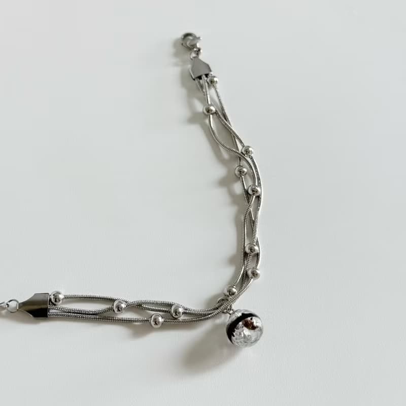 鈦鋼材質 雙鍊條手鍊 胎毛手鍊