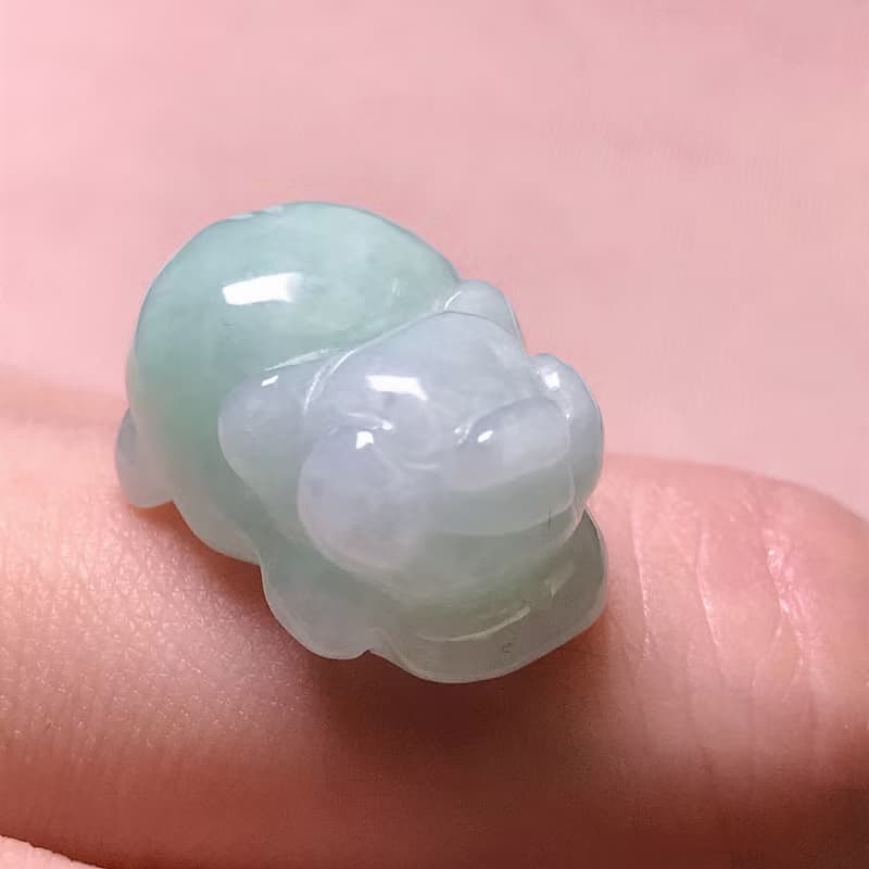 果綠翡翠小豬擺飾 | 天然緬甸玉A貨翡翠 | 送禮