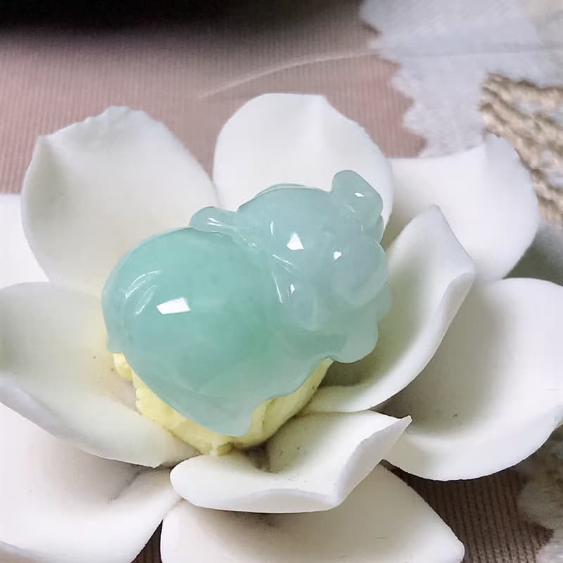 果綠翡翠小豬擺飾 | 天然緬甸玉A貨翡翠 | 送禮