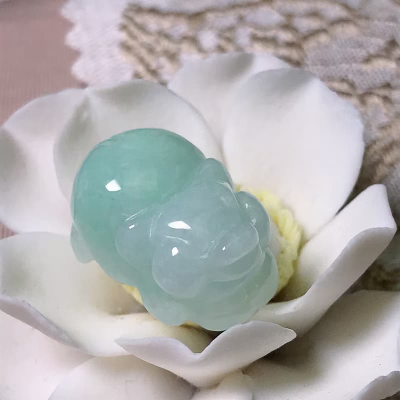 果綠翡翠小豬擺飾 | 天然緬甸玉A貨翡翠 | 送禮