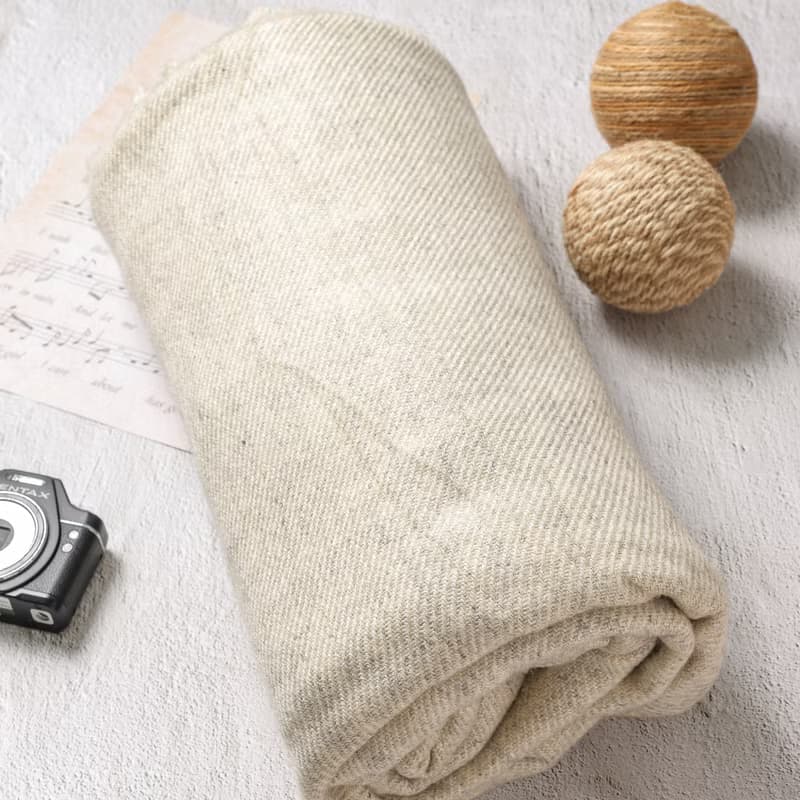 【毯子】喀什米爾羊毛大毯子/披肩 原色無染淺米灰 柔軟保暖