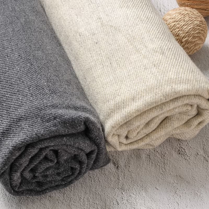 【毯子】喀什米爾羊毛大毯子/披肩 原色無染淺米灰 柔軟保暖