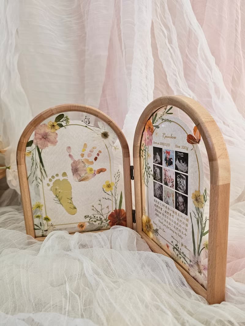 燙金押花 | 寶寶紀念框 | 彌月禮 | 獨家櫸木框