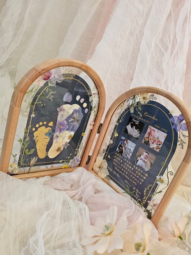 燙金押花 | 寶寶紀念框 | 彌月禮 | 獨家櫸木框