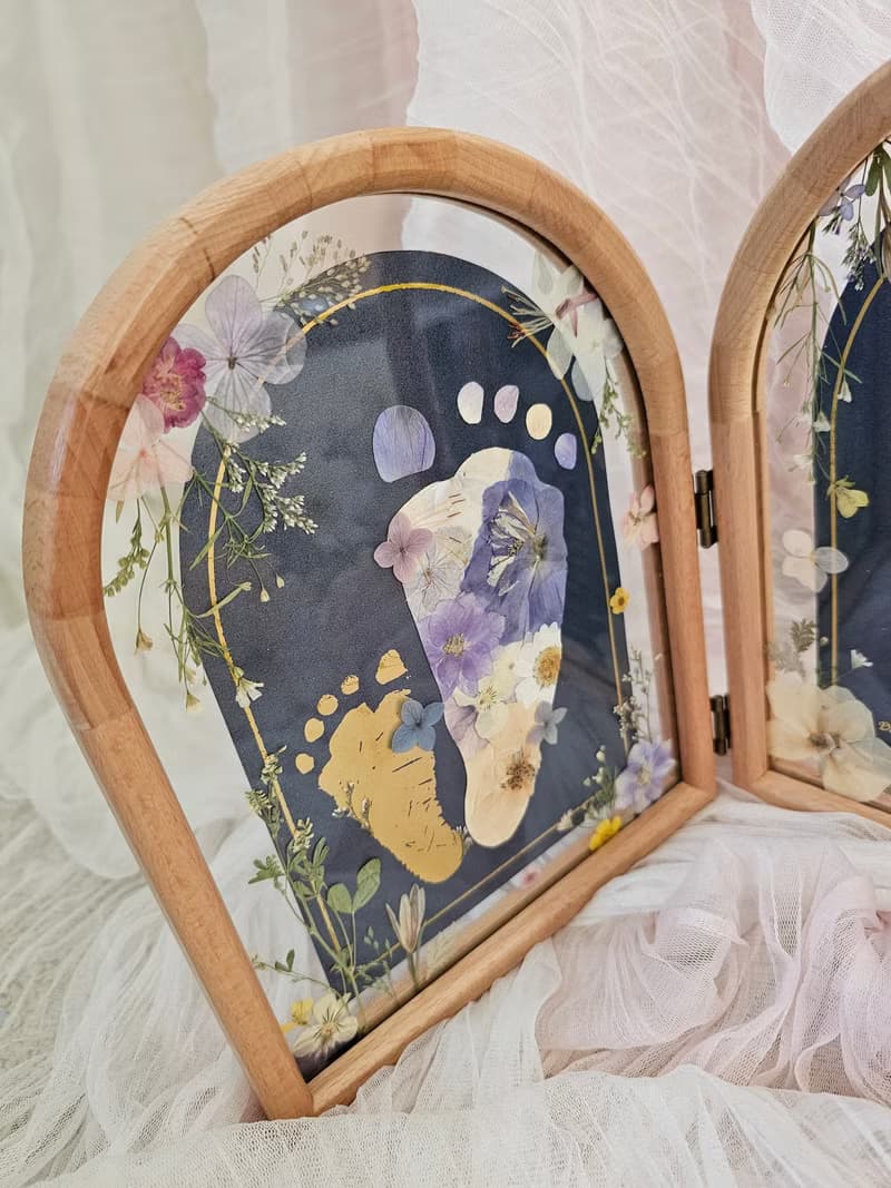 燙金押花 | 寶寶紀念框 | 彌月禮 | 獨家櫸木框