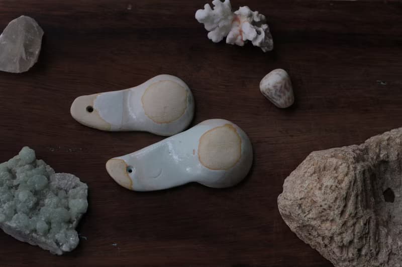 純手捏淡藍色小鳥形象陶瓷湯匙/陶匙(1對)