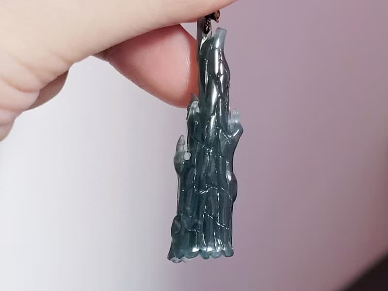 【親翠】天然翡翠 冰瓜地馬拉枯木逢春意境項鍊 | 枯木漂流木藝術
